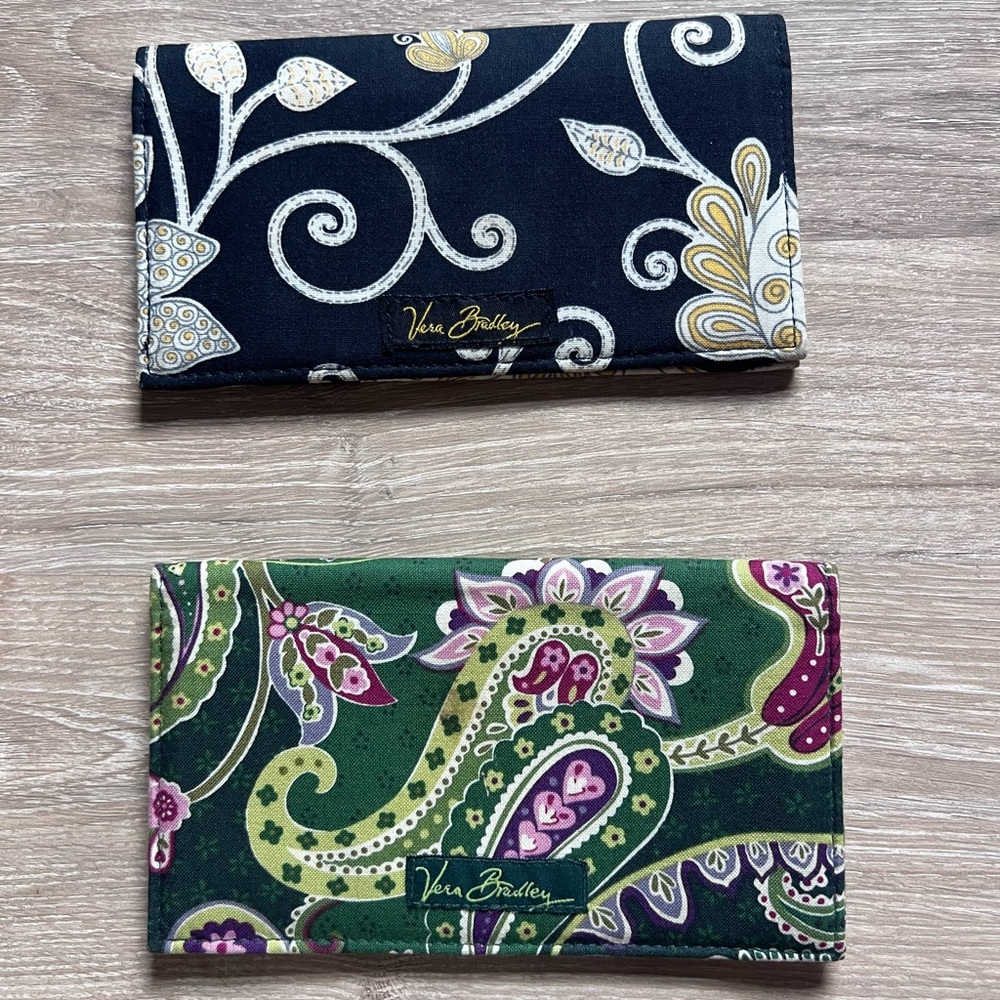 Vintage Vera Bradley Checkbook Covers - Yellow Bird & Chelsea Green